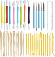 39pcs Plastic Polymer Clay Art Tools Set for Kids Adults,Knives Pottery Tools,Ceramic Supplies for Engraving, Embossing, Shaping,Sculpting,Modeling