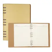 B5 Refillable Leather Notebook, 9 Ring Hardcover Binder Notebook, Yellow