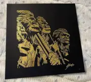 Tyler Stout Planet of the Apes Art Print Letterpress Poster Gold Foil Mondo LE