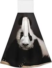 BWLHJKE Coral Velvet Hand Wipes Kitchen Dish Cloths Cute Black and White Panda Hand Towels Microfiber Cleaning Cloths for Bathroom Hanging Washcloths Kitchen Towels Absorbent Dish Towels