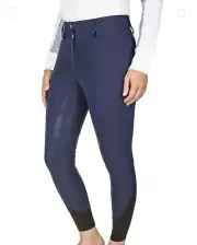 EQUINE COUTURE CHARLOTTE SILICONE FULL SEAT BREECH 34 NAVY