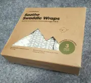 KeaBabies Soothe Swaddle Wrap 3 Pack Newborn Ergonomic Sleep Sack 0-3 Months NEW