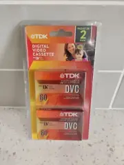 TDK Mini DV 60 Min DVC Blank Digital Video Cassette Tapes - 2 Pack New Sealed!!!