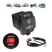 3.1A Motorcycle Marine Car Dual USB Charger Socket Voltage Rocker Switch Panel