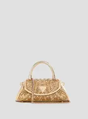 GUESS Women's Gold Beauvoir Top Handle Bag