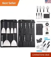 7PCS Stainless Steel Putty Knife Set with Storage Bag for Easy Wall Repairs