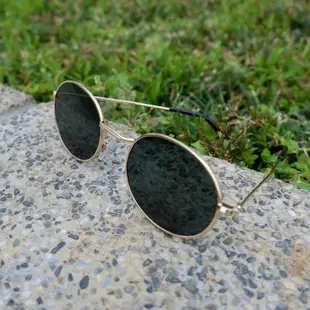 : Huān歡仔 : 復古橢圓鏡框 小圓金框太陽眼鏡 時尚日系街頭混搭墨鏡