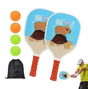 Perforated Ball Paddle Set - Perforated Ball Scoop with Case, Set of Perforated Balls | Ball Kit with Hole for Outdoors for Beginners | Sports for Large Racket Areas