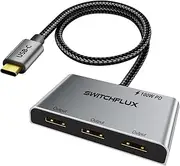 USB C to 3 × HDMI Adapter |4K60Hz HDMI Splitter Extended Display 1 in 3 Out MST Hub with 100W PD for Multiple Monitors Converter Compatible with Laptop,PC,USB-C Graphics Card