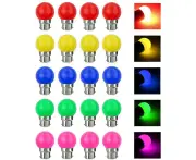 20 Pcs LED Bulb Color B22 3W Equivalent 30W 240LM B22 Bayonet Bulbs Garland Color LED Multicolor Bulbs for Home Bar Party