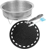 FONDOTIN 1Set Portable Charcoal Grill Non Stick Bbq Grill for Camping Easy to Clean and Design for Outdoor Picnics and Backyard Cookouts