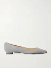 [Manolo Blahnik] Manolo Blahnik - Bb Suede Ballet Flats - Gray - IT40.5 IT 40.5 Gray