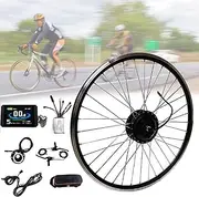 Electric Bike Conversion kit 20 "/ 24" / 26 "/ 27.5" / 28 "/ 29" / 700c Electric Bike Conversion Kit, 36V 350W/500W Brushless Hub Motor Kit for Front Wheel, with Integrated Controller, LCD Display(35