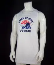 NEW VOLCOM SURFING WHITE 4 JULY MENS SPORT MUSCLE Size 2xlarge T SHIRT RVLC-13