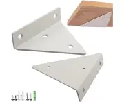 Shelf Brackets, 2 Pieces Metal Wall Mounted Shelf Bracket, Floating Shelf Brackets, Triangle Invisible Shelf Bracket with Screws, for Living Room, Bedroom,