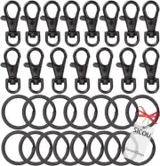 30PCS Keychain Hooks with Key Rings Swivel Clasps Lanyard Snap Hooks Metal