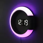3D LED wall clock Digital Table Clock Alarm Mirror Hollow Wall Clock Modern