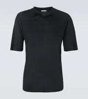 [The Row] The Row Reggie linen-blend polo shirt AU 99 black