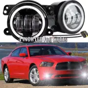 2pcs 4" LED Fog Lights Driving Bumper Lamp Angel Eye For Dodge Charger 2011-14