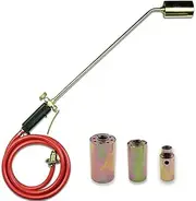 Propane Weed Torch Burner Kit, 3 Nozzles ＆150cm Hose, Shrub Weed Grass Propane Gas Garden Burner Tools, Outdoor Torch Kit for Burning Weeds, Melting Ice ＆ Snow, Heating,Thawing & BBQ