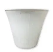 Starplast White 2.5 Gallon Wastebasket Durable Round Plastic Trash Waste Bin