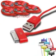 5X 6FT USB SYNC DATA POWER CHARGER CABLE APPLE NEW IPAD IPHONE IPOD TOUCH RED