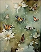 TAOPAOLAB Beauty of Nature Paint by Numbers Kit for Adults - DIY Butterflies and Flowers Painting on Canvas 16x20In, Acrylic Paint Set, Suitable for Beginners, Floral Art for Home Decoration or Gifts