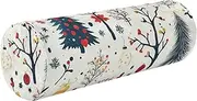 GuoChe Yoga Meditation Bolster Pillow Winter Trees Beige Neck Roll Pillows 5.5" x 17" Round Pillows for Sleeping Neck Back Cushion Neck Support Pillow