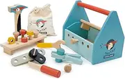 Tender Leaf Toys Tap Tap Tool Box - Wooden Building Toy With Accessories For Children Ages 3+