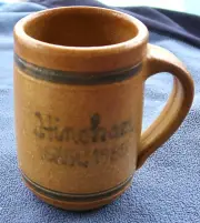 Vintage HINGHAM MA Stoneware MUG, Coffee Cup 1635-1985