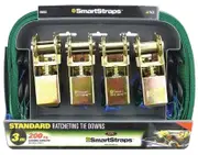 SmartStraps 153RTD - Ratchet Tie Down Strap 4 Pack - 3m x 25mm Green