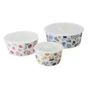 Storage Container Highly Airtight with Lid Microwave Pack Canister Set of 3 Appr