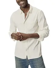 Buck Mason Draped Cotton Blend Twill Slim Fit Button Down Shirt