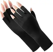 [Bawnhaw] Cool-Ice-Silk-Gloves for Women UV-Driving-Gloves Sun-Protection Fingerless Sunblock-Gloves for Golf, Nails