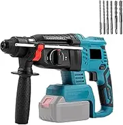 Cordless Rotary Hammer Drill, Brushless SDS Plus Hammer Drill Compatible with Makita 18V Battery, 1.8J Impact Energy, 4 Functions, with Drill Depth Stop and 6 Drills (No Battery)