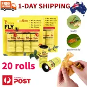 20 Rolls Sticky Fly Trap Paper Strip Insect Bug Catcher Strip Flies Sticker AU