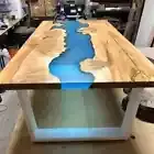 Custom Made Epoxy resin Dining table Hanmdade Furniture Countertop Kitchen Slabs
