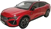 Scale Finished Model Car 1:18 Scale 2023 for Peugeot 408X 408 Alloy Diecast Collection Ornament Die Cast Model Miniature Replica Car(Red)