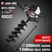 BAUMR-AG Petrol Post Hole Digger Safety Stop Brake 200mm Auger Earth Borer Drill