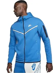 [Nike] Men's Tech Fleece Full Zip Hoodie (as1, alpha, xx_l, regular, regular, Dark Marina Blue/Light Bone, XX-Large)