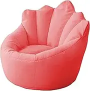 UYSOFRCV Bean Bag Chair Cover +Footstool Cover Crown Shaped (No Filling) Washable Premium Seat Cat Paw Design Lazy Lounger for Adults and Kids,Rose red,M