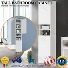Bathroom Cabinet Storage Laundry Tall Slim Toilet Cupboard Shelf Furniture White