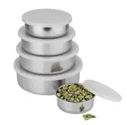 Stainless Steel Fridge Container Pack of 5 Silver