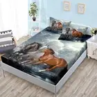 Fine Horse Animal Bed Decor Fitted Sheet Set Single/Double/Queen/King Size Gift