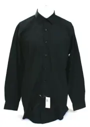 Van Heusen Black Regular Fit Chest Pocket Dress Shirt M 15 32/33 Men's NWT