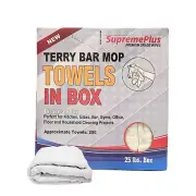 New White Terry Bar Mop Towel for Cleaning - 14x17 inch - 25 lbs. Compressed Box