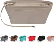 Soyizom Felt Handbag Organiser Purse Organiser Insert Bag Organisers Multi Pockets Tote Bag in Bag for Women,Beige-M
