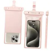 Waterproof Phone Pouch, Waterproof Phone Case for iPhone 16 1 Pack - Pink8.0"