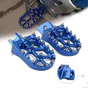 Motorcycle Foot Pegs Foot Pegs Pedals CNC for YZ80 YZ125 YZ250 YZ500 YZ490 WR200 WR250 WR500 TTR90 TTR110 TR125 TTR250 XT250 Dirt Pit Bike Blue