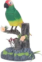 Talking Parrot Toy, Repeats What You Say Electric Battery Operated Control Voice Parrots Sound Activated Chirping Fluttering Birds Toys Electric Interactive Animated Toy for Garden (506H)